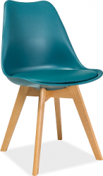 KRIS BUK- jídelní židle eco kůže TYRKYSOVÁ/nohy dřevo buk (KRISBUMO) (S) (K150-E)
