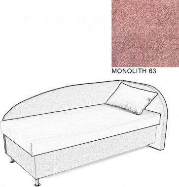 Čalouněná postel AVA NAVI, s úložným prostorem, 90x200, pravá, MONOLITH 63