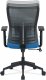 Kancelářská židle KA-M02 BLUE, modrá látka+černá síťovina, houpací mech., plastový kříž