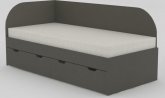 Dětská postel REA GARY 90x200 s úložným prostorem, levá, GRAPHITE