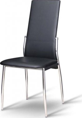 Židle, ekokůže černá/chrom, SOLANA