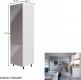 Vysoká skříň AURORA D60ZL pro vestavnou lednici, levá, bílá/šedá lesk