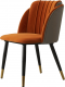 Designová jídelní židle KIRIA, terakota, šedá Velvet látka/černý kov