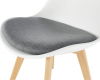 Plastová jídelní židle DAMARA bílá/šedá látka
