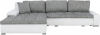 Rohová sedací souprava TONIKS, rozkládací s úložným prostorem, eko bílá/látka Berlin 01 šedý melír