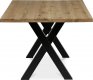 Stůl jídelní, 200x100x75 cm,masiv dub, kovová noha ve tvaru písmene"X", černý lak DS-X200 DUB