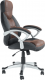 Kancelářská židle, ekokůže hnědá + černá / plast, ICARUS