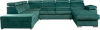 Rozkládací sedací souprava do U LAMORA s úložným prostorem, pravá, smaragdová