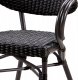 Zahradní židle, černý umělý ratan, kov, hnědočerný lak AZC-130 BK