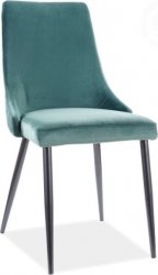 Designová jídelní židle NOPI VELVET zelená/černý kov