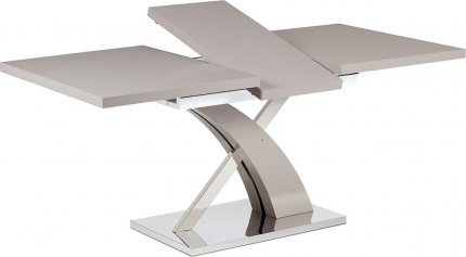 Rozkládací jídelní stůl 140+40x90 cm, lanýžový mat / nerez HT-999 LAN