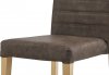Jídelní židle, potah hnědá látka v dekoru vintage kůže, kovová podnož, 3D dekor divoký dub WE-9092 BR3