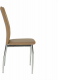 Jídelní židle SIGNA, béžová, bílá ekokůže/chrom