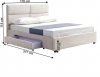 Čalouněná postel SUZI 160x200, s úložným prostorem, šedohnědá