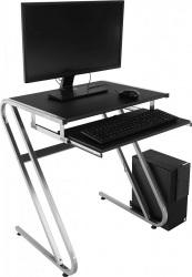PC stůl JOFRY černá/stříbrná