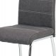 Jídelní židle HC-485 GREY2, potah šedá látka, bílé prošití/chrom