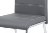 Jídelní židle AC-9920 GREY, šedá ekokůže s bílým prošitím/kov