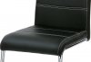 Jídelní židle WE-5076 BK, chrom/koženka černá s bílým prošitím