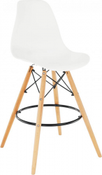 Barová židle, bílá/buk, CARBRY 3 NEW