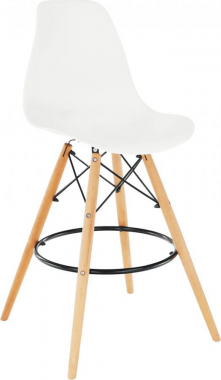 Barová židle CARBRY 2 NEW, buk/bílý plast