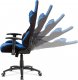 Kancelářská židle KA-F01 BLUE, modrá-černá látka, houpací mech, kovový kříž