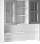 Horní kuchyňská skříňka LAYLA K120 nástavná, bílá/šedá mat
