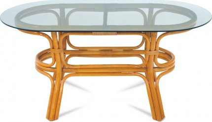 Oválný konferenční stolek ULTRA PO99-4 HO medový, BEZ SKLA