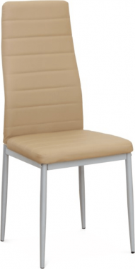 Jídelní židle COLETA NOVA béžová ekokůže/stříbrný kov