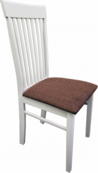 Dřevěná jídelní židle ASTRO NEW, bílá/hnědá látka
