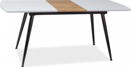 Jídelní stůl rozkládací DAVOS 140x80 bílá/dub/černá