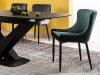 Designová jídelní židle COLIN B VELVET zelená/černý kov