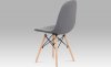 Jídelní židle CT-395 GREY, šedá ekokůže, masiv buk, kov černý