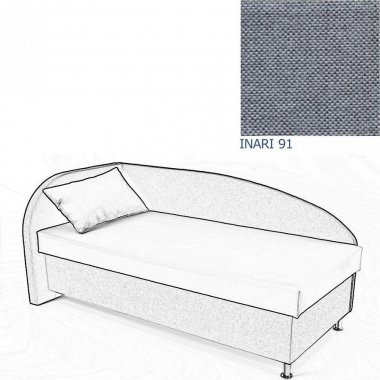 Čalouněná postel AVA NAVI, s úložným prostorem, 120x200, levá, INARI 91