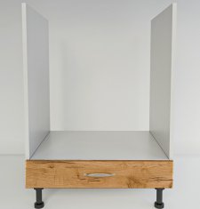 Spodní kuchyňská skříňka MANZANO DK60 pro vestavnou troubu, šedá/dub kraft zlatý