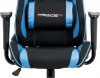 Kancelářská židle KA-V608 BLUE, modrá ekokůže + černá látka, houpací mech., plastový kříž