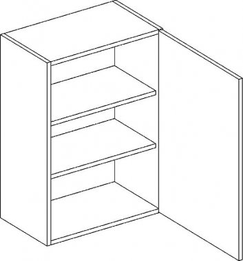 Horní kuchyňská skříňka PALMYRA W45 pravá, 1-dveřová, šedá