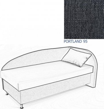 Čalouněná postel AVA NAVI, s úložným prostorem, 90x200, pravá, PORTLAND 95