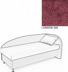 Čalouněná postel AVA NAVI, s úložným prostorem, 90x200, pravá, LONDON 309