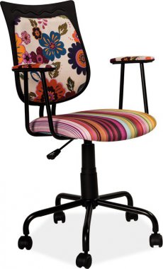 Kancelářská židle Q-137 proužky/ květy