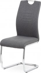 Pohupovací jídelní židle DCL-405 GREY2, šedá látka, ekokůže/chrom