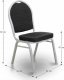 Židle, stohovatelná, látka černá / rám šedý, JEFF NEW