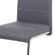 Pohupovací jídelní židle HC-481 GREY, šedá ekokůže, bílé prošití/chrom