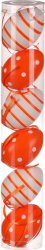 Vajíčka plastová, barva oranžovo - bílá. Cena za balení 6 ks. VEL7166 OR