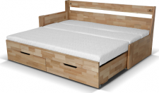 DONATELO B - Levá - rozkládací postel dřevo masiv BUK, včetně roštů a úp, bez matrace (DUO-B=6balíků)kolekce "GB"  (K150-Z)