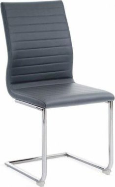 Židle, ekokůže šedá / chrom, OTILA
