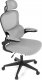Kancelářská židle, šedá síťovina, plastový kříž, kolečka na tvrdé podlahy KA-Y336 GREY