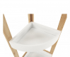 Rohový regál FONG, bílá/přírodní bambus