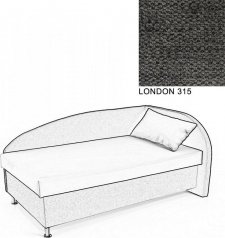 Čalouněná postel AVA NAVI, s úložným prostorem, 120x200, pravá, LONDON 315