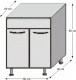 Spodní kuchyňská skříňka JURA NEW B DZ-80 dřezová, bílá/wenge
