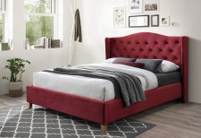 Čalouněná postel ASPEN 160x200, červená bordó